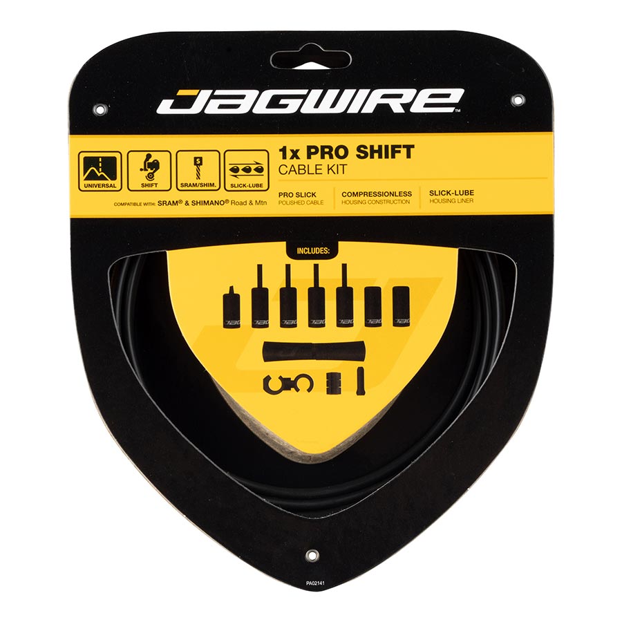 Jagwire, Pro Shift 1x Kit, Shifter Cable and Housing Set, Stainless Steel, 2200mm, Black, Shimano/SRAM