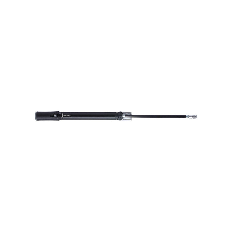 BBB Cycling BMP-53 Traveller mini pump extended with foot rest and gauge