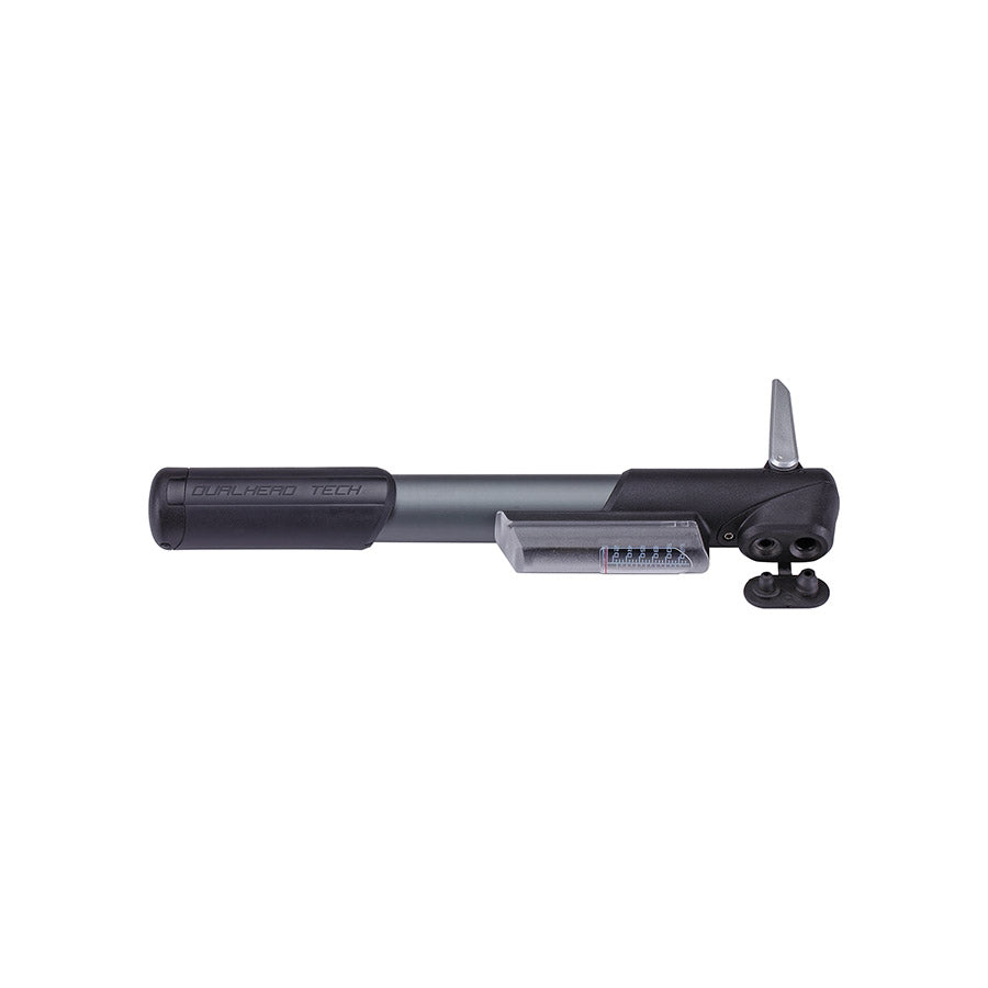 BBB Cycling BMP-57 WindGun mini pump, gauge and dual valve head detail