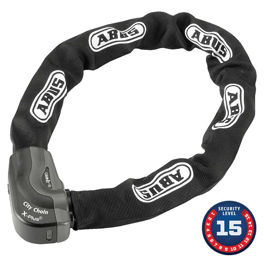 Abus, Granit CityChain XPlus 1060K, Chain Lock, Key, 10mm, 110cm, 3.6', Black