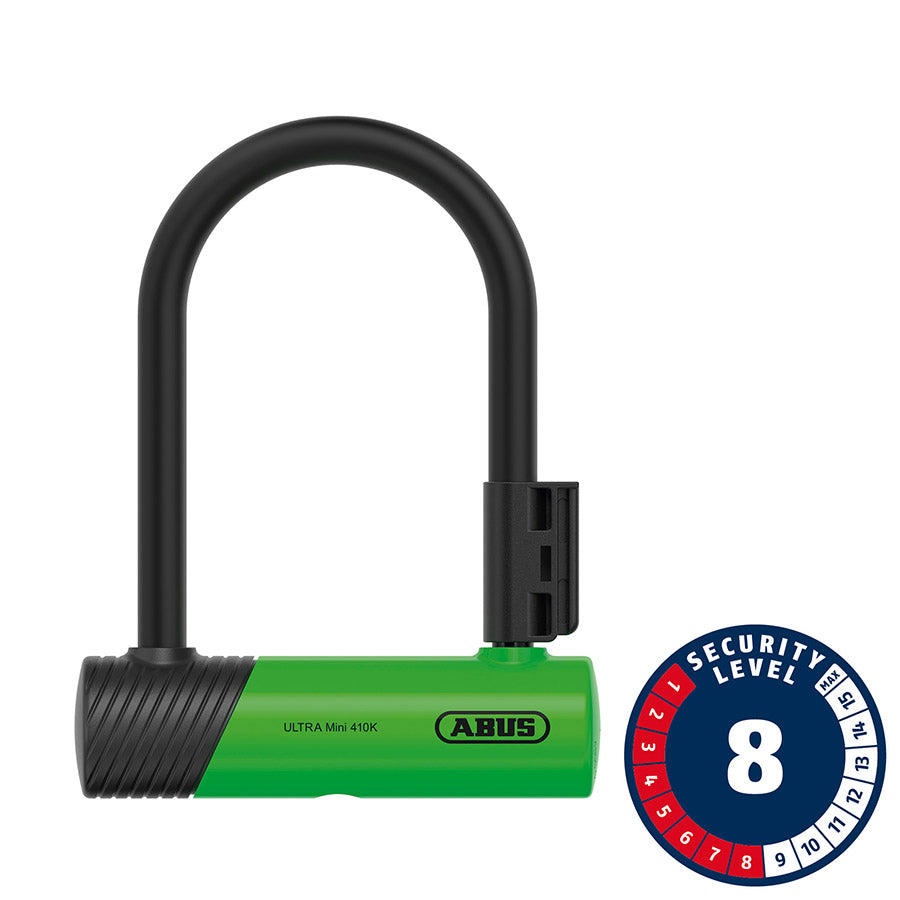 Abus, Ultra 410K Mini, U-Lock, Key, 12mm, 140x150mm, 5.5''x5.9'', SH34, Green
