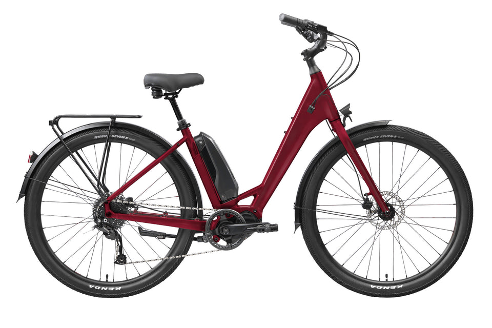 Norco Scene VLT 2026 — Deep Red, 27.5" step-through e-bike