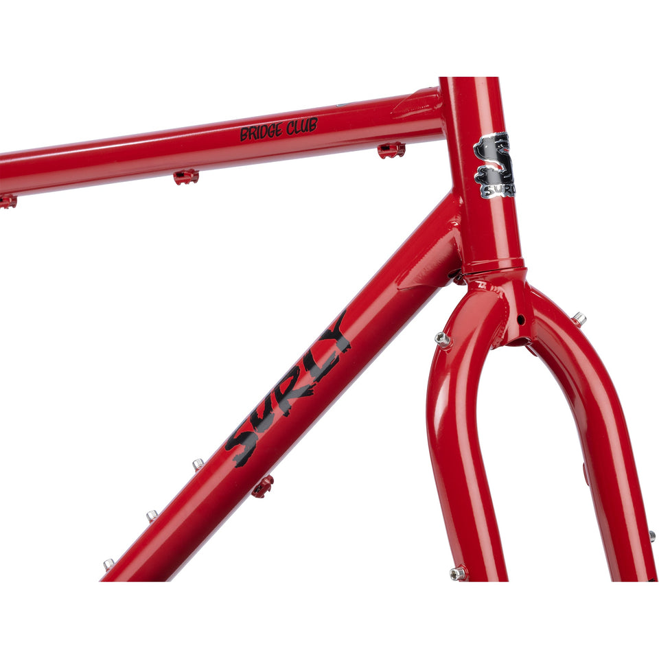 Surly Bridge Club Frameset Lingering Cranberry - head tube detail
