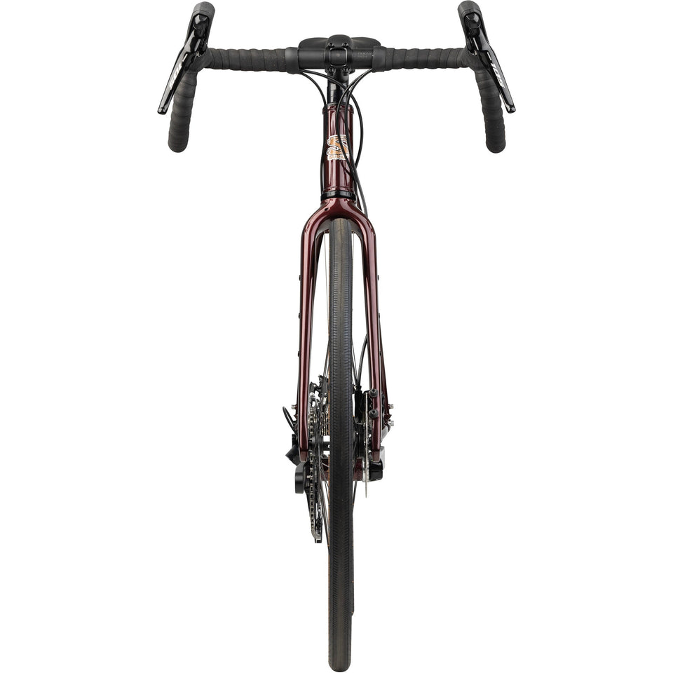 Surly Midnight Special bike in Black Cherry Fizz, straight-on front view