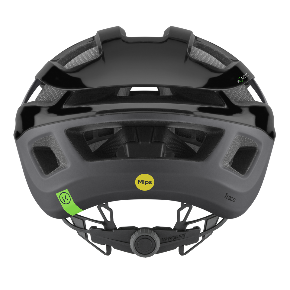 Smith Trace MIPS helmet in Black / Matte Cement, rear view